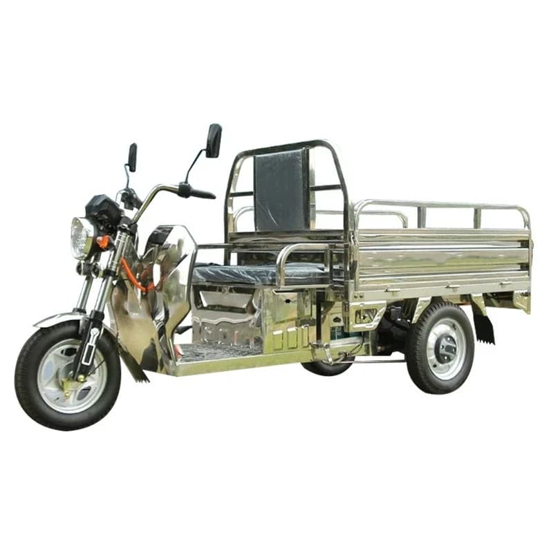 Stainless steel electric tricycle pulling goods household agricultural vehicle small freight transport