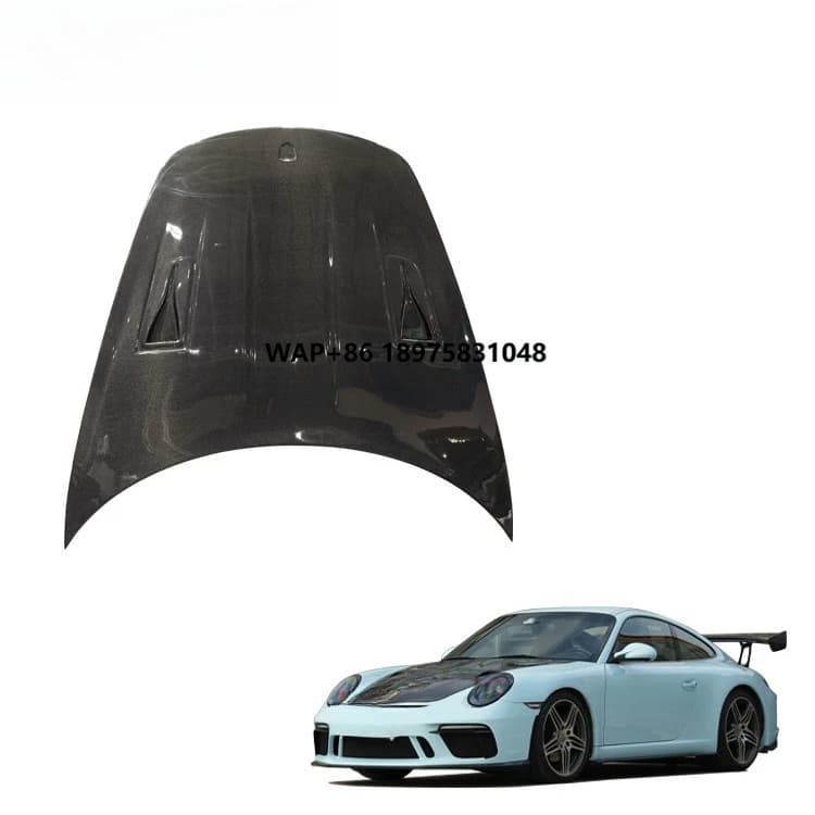 BK Tuning 911 997 Carrera Turbo S Upgrade RS Style Dry Carbon Fiber Car Front Bonnet Cover Hood for 911 997 Engine Hoods