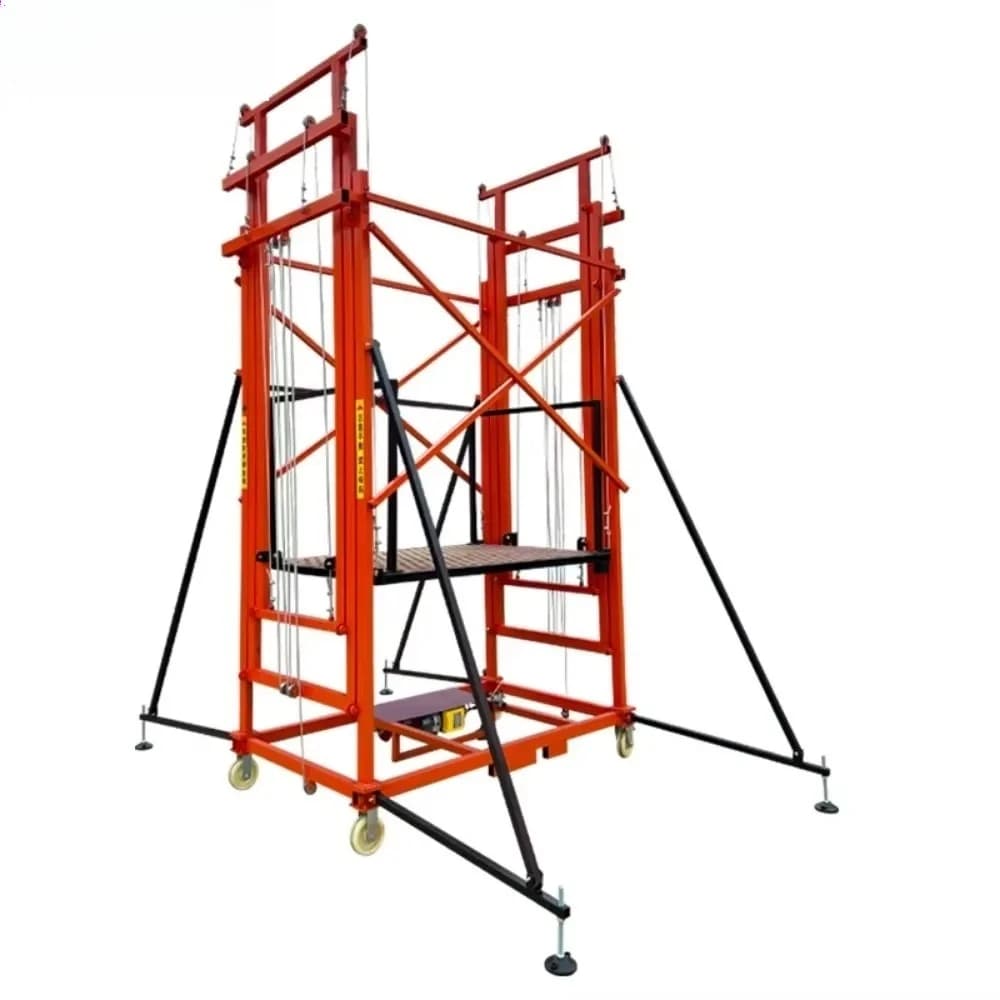 2m-12m Electric Scaffolding Foldable 300kg Lifting Platform Indoor Outdoor Construction Lift