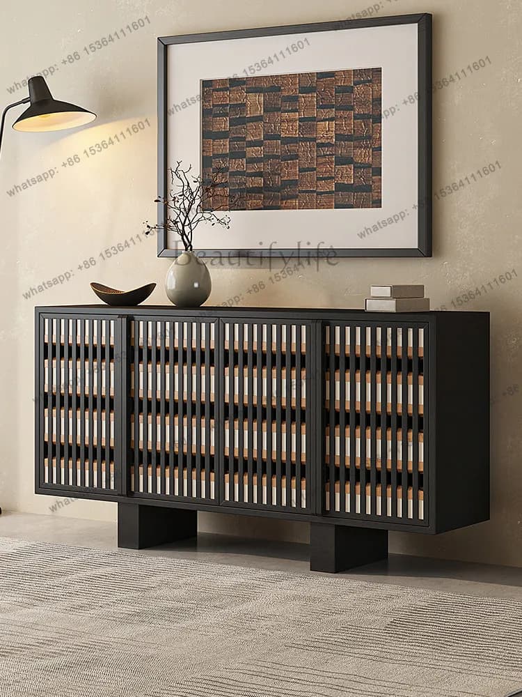 Medieval solid wood porch cabinet household retro storage storage decorative cabinet