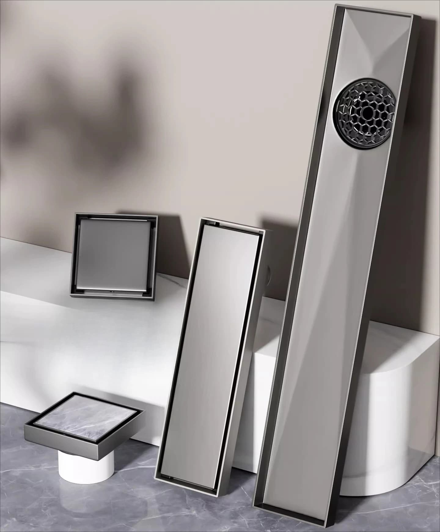 Long strip partial core floor drain invisible bathroom deodorant shower room long strip