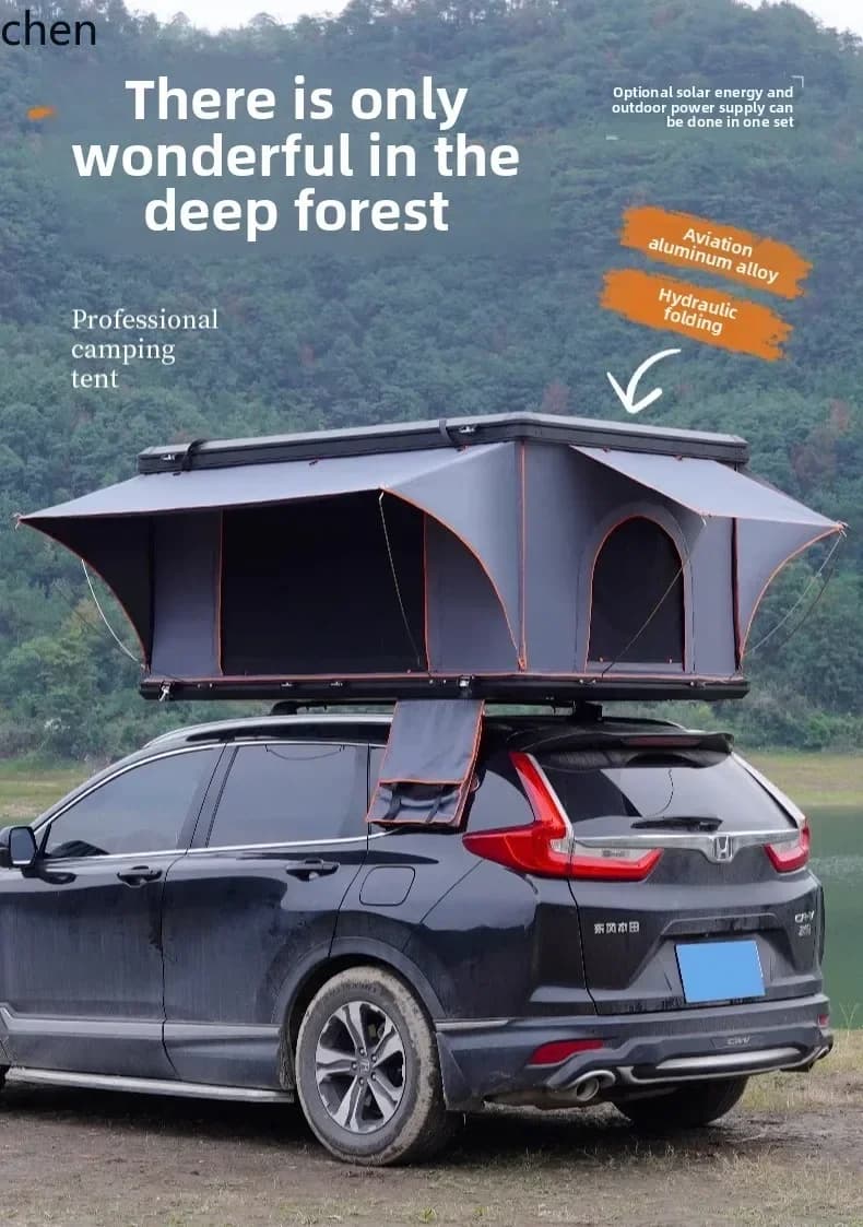 ZP10aluminum alloy hard roof tent car tent automatic sunroof into solar outdoor camping