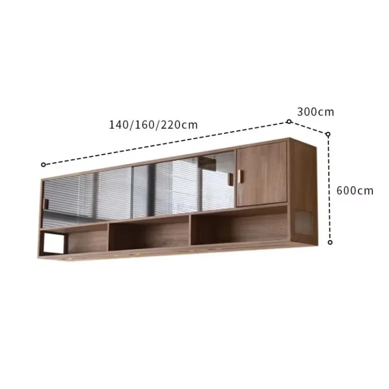 L13 Red Oak Solid Wood Wall Hanging Cabinet Cabinet Storage Locker Living Room Dining Side Study Cabinet