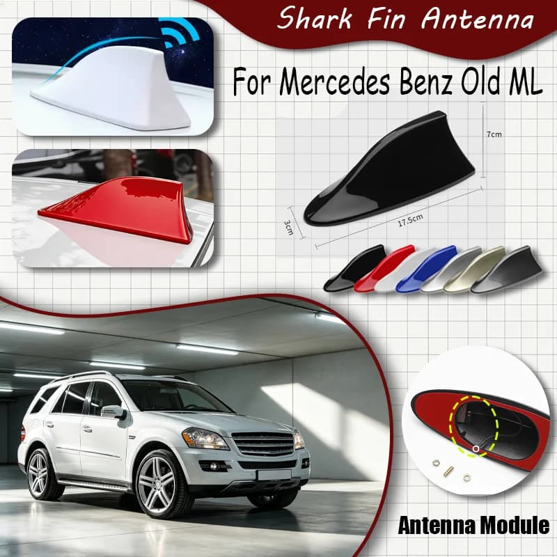 For Mercedes Benz Old ML Shark Fin Antenna, FM Signal Booster, Waterproof Radio Antenna, FM/AM Super Aerials