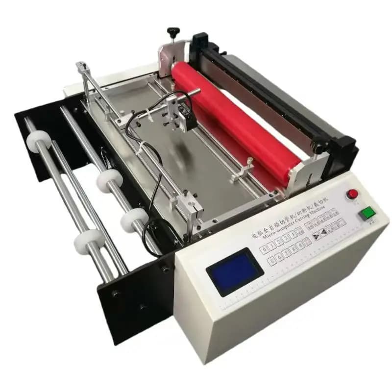 Plastic film pattern color tracking positioning cutting machine year canvas eye label paper cutting machine