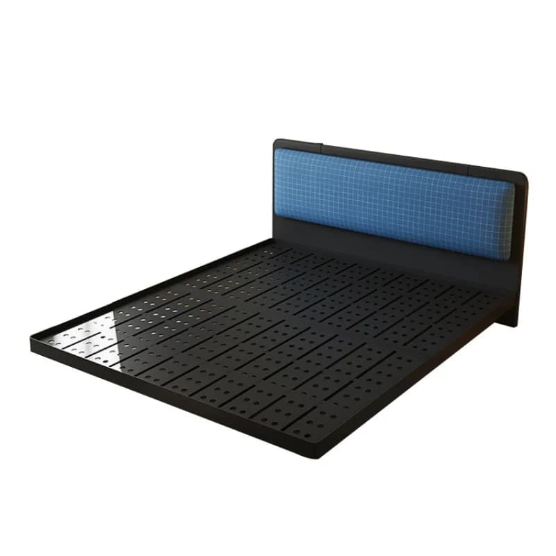 style retro flush edge soft bag suspension bed small apartment bed master bedroom high-end atmosphere ultra-thin backrest