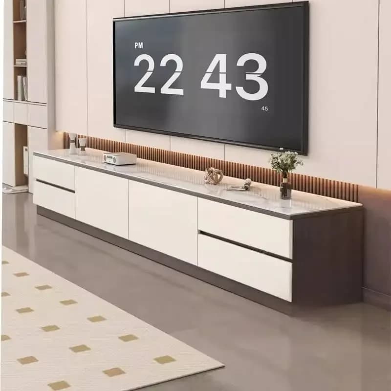Black Adjustable Reliable Classic Tv Cabinet Stable Smooth Strong Distinctive Tv Cabinet Meuble Television Household Furniture