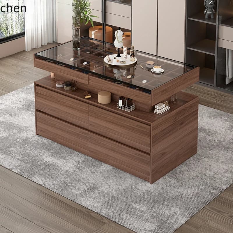 Display Stand Modern Light Luxury Jewelry Double-sided Storage Bedroom Household Integrated Cabinet