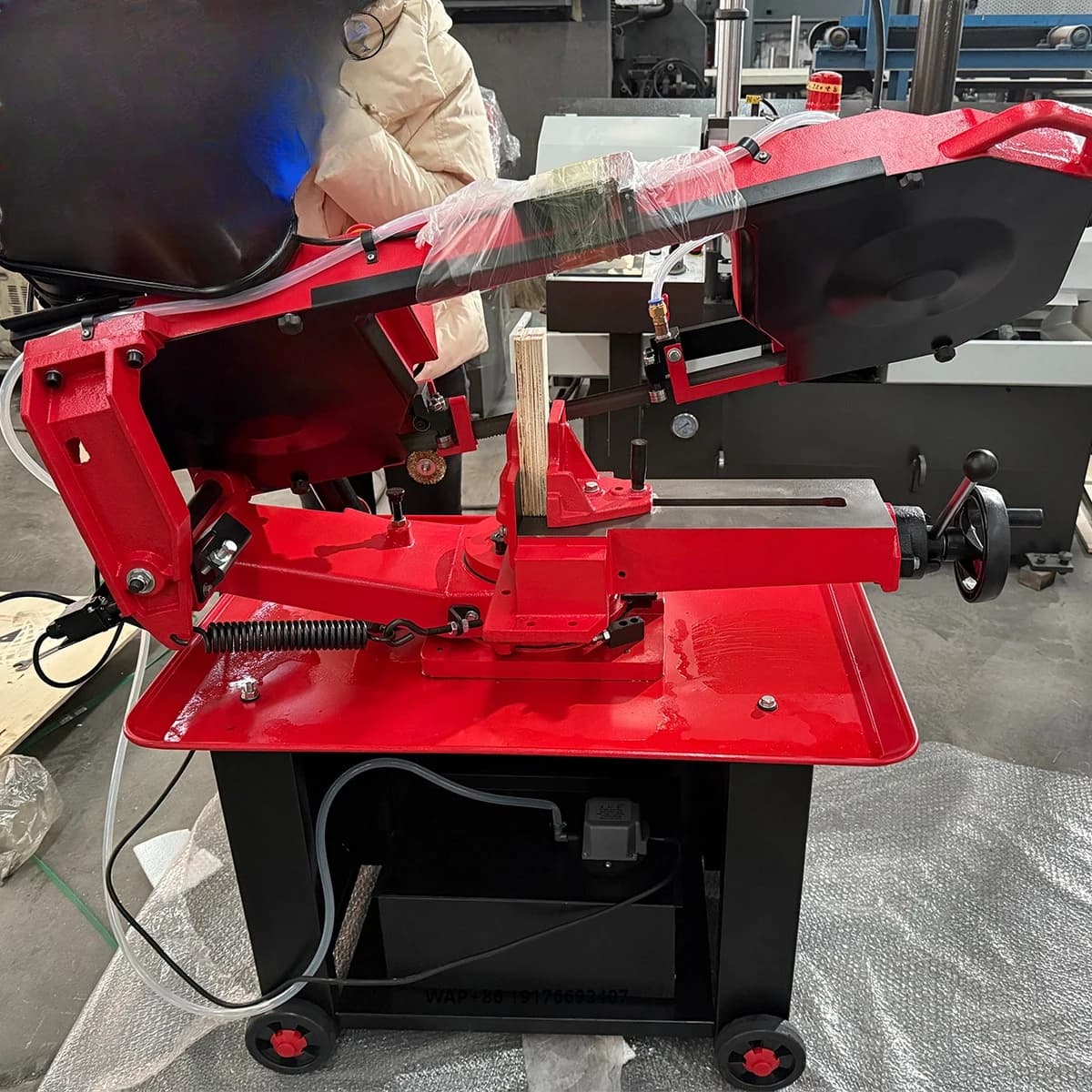 G4020 8'' Angle Cutting Band Saw Horizontal Band Saw Machine Manual Tension Metal Cutting Bandsaw Industrial Cutting CE