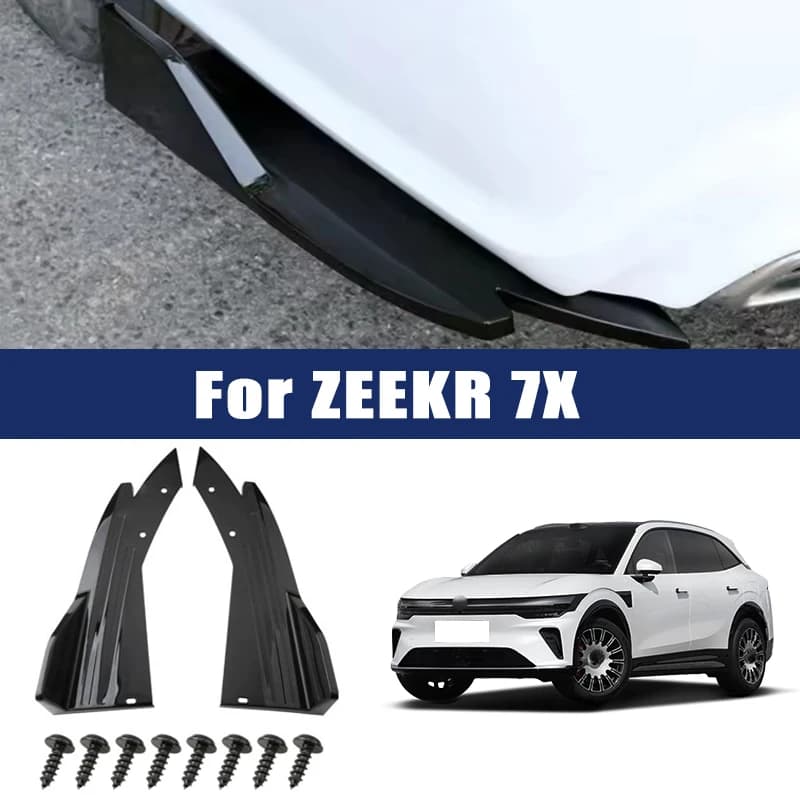 2pcs Car Rear Bumper Spoiler Lip Carbon Fiber Wing Trim Anti-crash Diffuser Side Skirt Wrap Angle Splitter For ZEEKR 7X