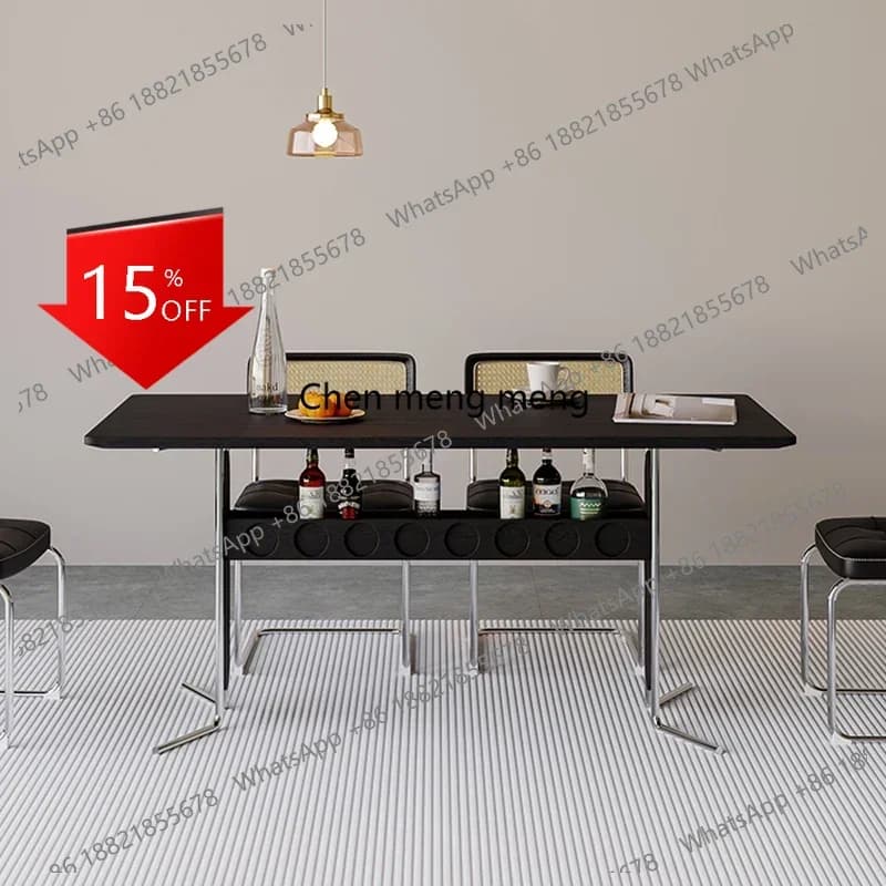 D80 Metal Heat Resistance Dining Table Italian Floor Salon Minimalist Dining Table Black Kitchen Mesa Dobravel Portatil Decorati
