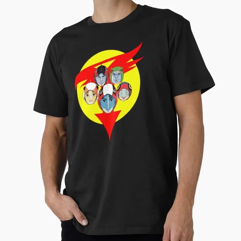 Kagaku Ninja-Tai Gatchaman Science Ninja Team Unisex Graphic T-shirt Vintage 70s Anime Battle of the Planets G-Force Fan Tops