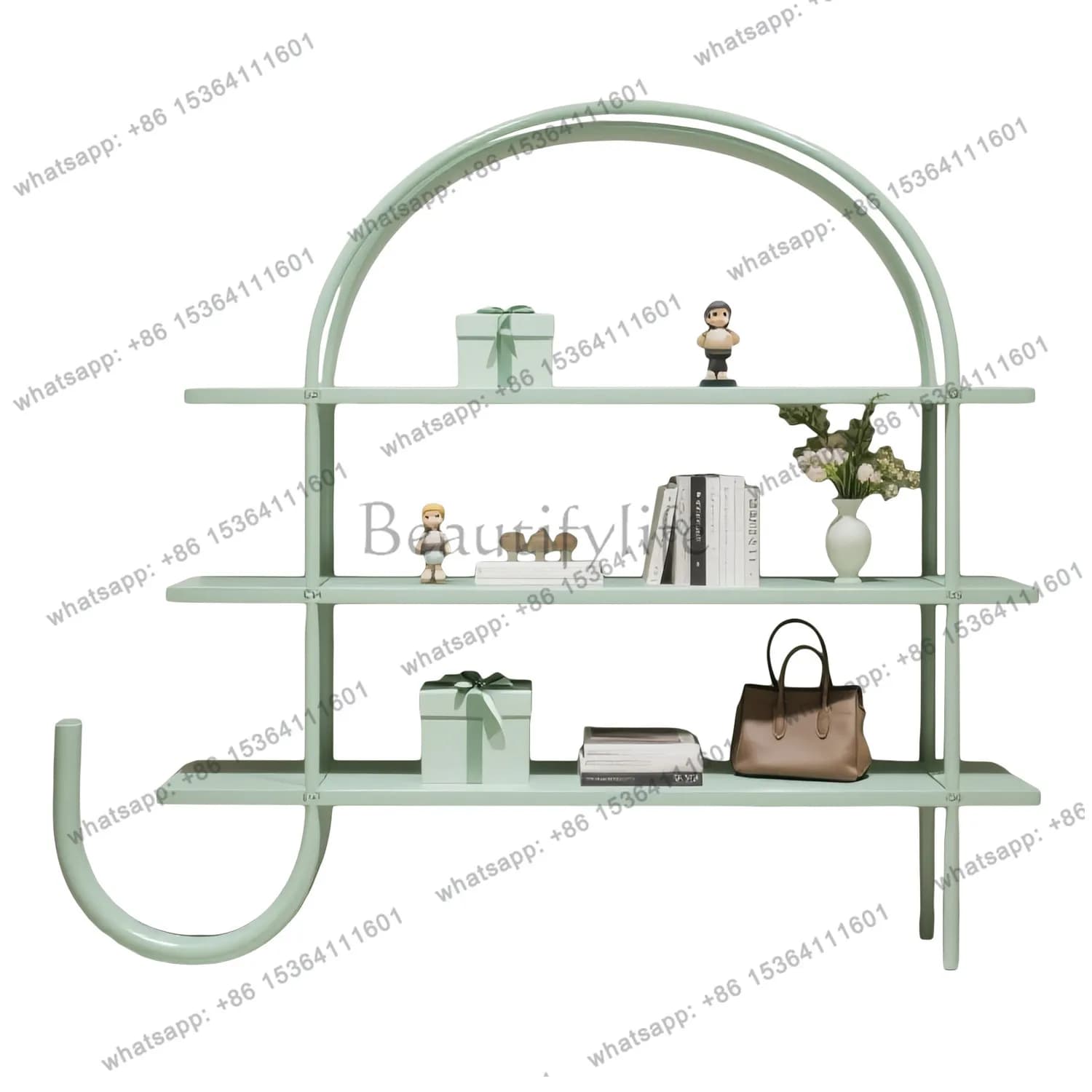 Clothing store wrought iron shoe and bag display rack, multi-layer floor bag display rack