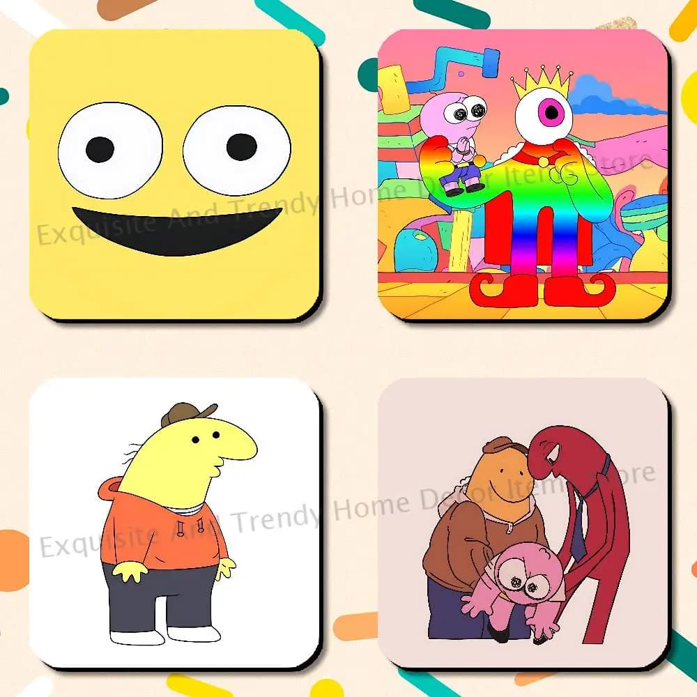 Cartoon S-Smiling F-Friends Soft Magnetic Refrigerator Magnets Dimensions 75x75mm Personality Decorations Creative Gifts