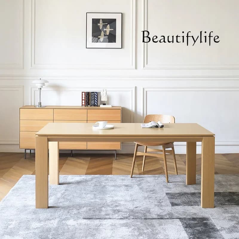 X Italian Minimalist Medieval Solid Wood Dining Table Restaurant Rectangular Dining Table Large Board Table Desk Desk