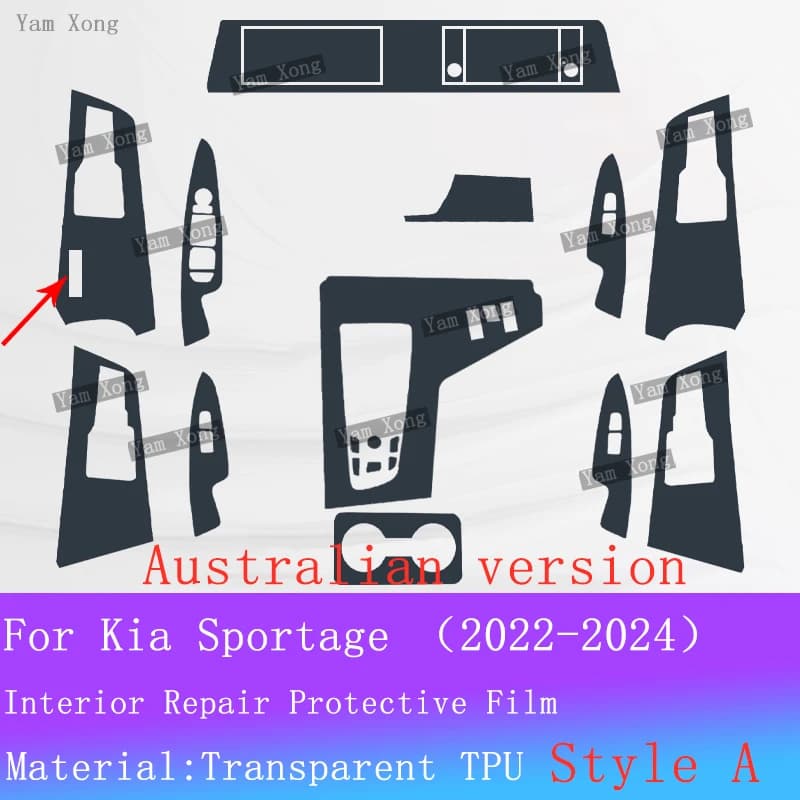 For Australian version Kia Sportage 2022-2025 Car Full set interior Film Dashboard Transparent Navigation screen Protective Film