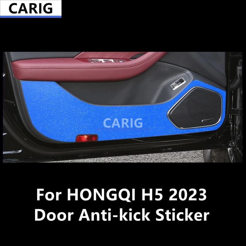 For HONGQI H5 2023 Door Anti-kick Sticker Modified Carbon Fiber Pattern Interior Car Film Accessories Modification