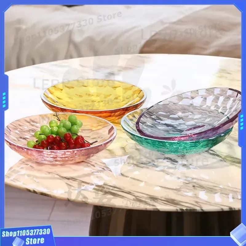 Luxury Transparent Crystal Fruit Plate Plum Blossom Shape Modern Retro Home Decor Eco Friendly Tableware Hot Selling 2026