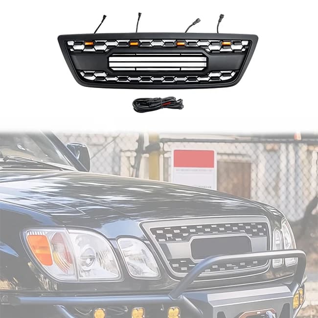 LUMA Accessories Offroad Parts 2003-2007 Matte Black ABS Plastic Car Bumper Grill Fit For 2003-2007 Lexus LX470 TRD Grille