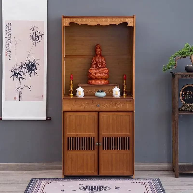 CX Household Shrine Guanyin Buddha Statue God of Wealth Offering Table Simple Buddha Cabinet Offering Cabinet