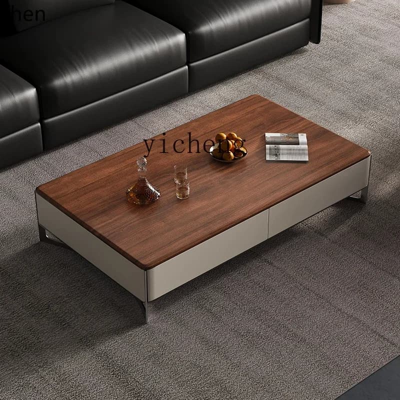 y9.4- minimalist coffee table living room home light luxury high-end walnut solid wood coffee table