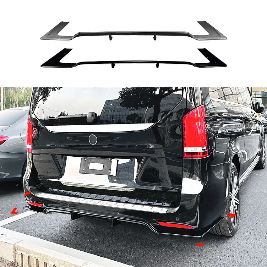 For Mercedes-Benz V-Class V260 W447 AMG Line 2018-2023 Car Front Bumper Lip Splitter Diffuser Body Kits Spoiler Bumper Guard Acc