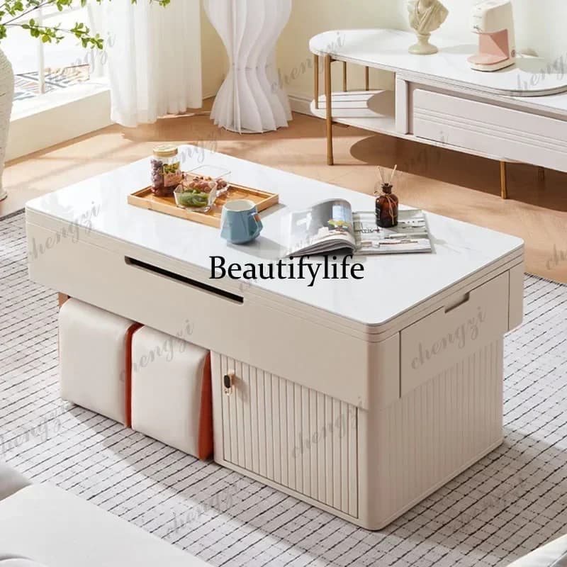 A68 Simple Living Room Coffee Table Nordic Storage Design Modern Side Table Multifunction Gold Mesa