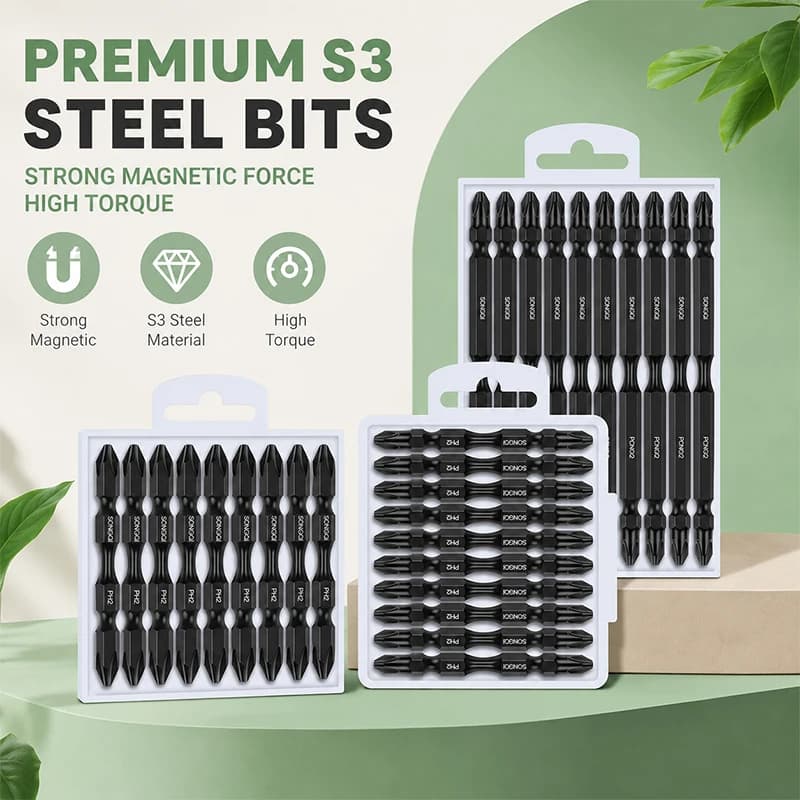 High Hardness Magnetic Screwdriver Bits Kit Tungsten Steel Phillips Head Driver Set for Electric Drill Impact Driver Tool