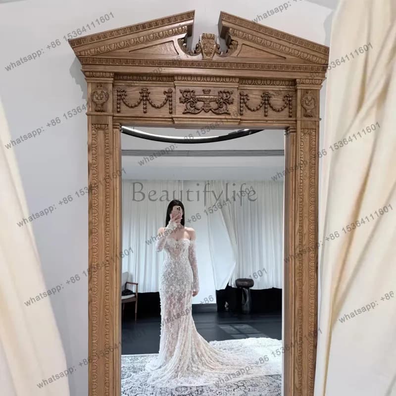 80x180 90x190 100x200 whole body mirror large mid-century vintage Light makeup mirror Room decoration espejos de piso furniture