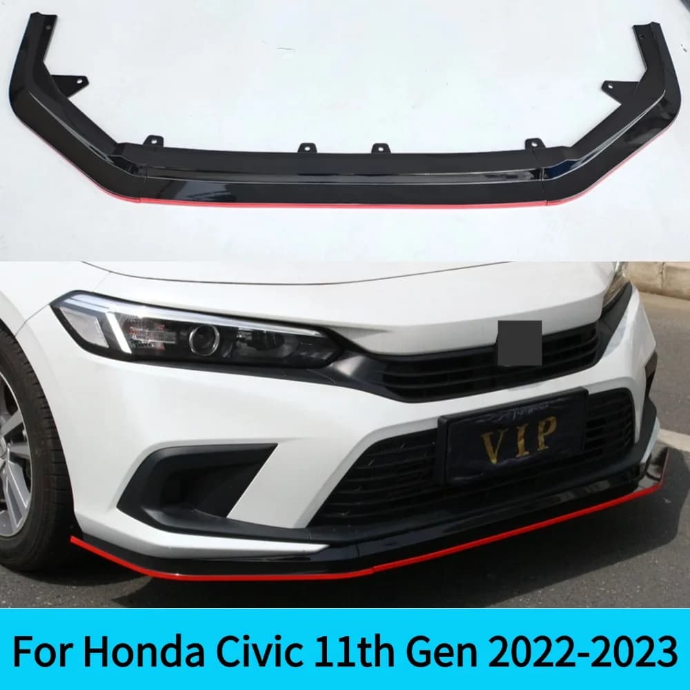 For Honda Civic 11th Gen 2022-2023 Front Bumper Lip Protector Splitter Air Dam Decorative Tuning Part for Enhanced Vehicle Aesth