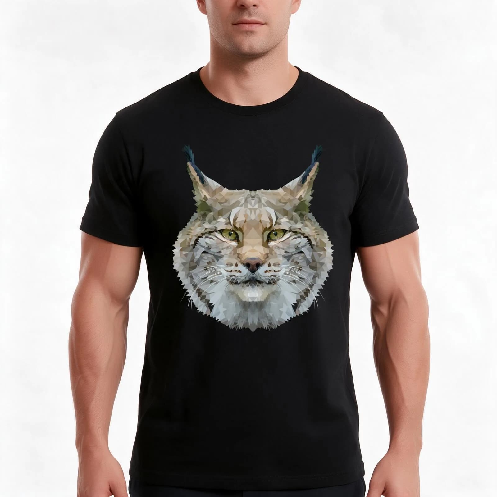 Bobcat T-Shirt, Summer Casual Cotton Tee, Oversized Streetwear Tops, Vintage Graphic Print, Loose Fit Short Sleeve, 100% Cotton