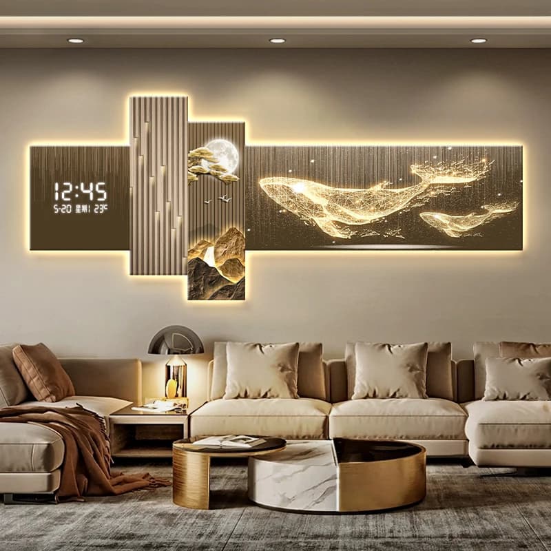 Modern living room Wall clocks decorative painting electronic sofa Silent wall clock interior creative reloj pared digital