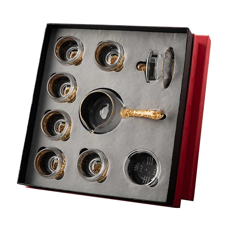 Crystal tea set, a complete set of gifts, Kung Fu tea set, portable travel tea