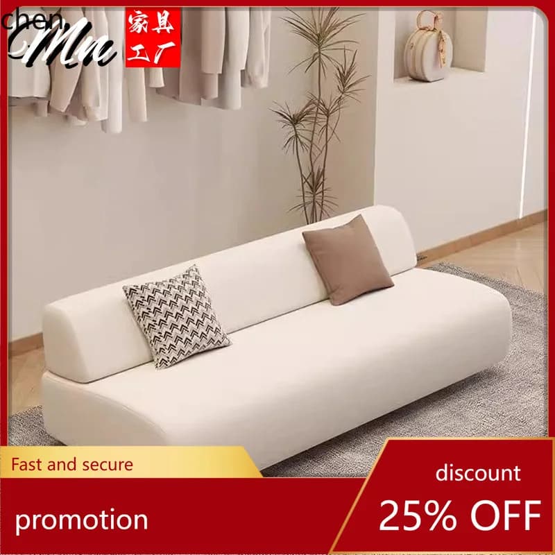 HT Internet Celebrity Style Simple Straight Fabric Sofa Rest Area Negotiation Reception Women's Clothing Store Sofa
