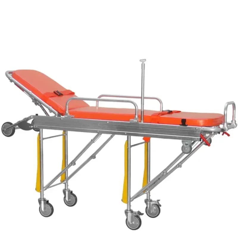 BDST203  Emergency Stretcher Aluminum Alloy Can Folded Ambulance Stretcher Trolley Patient Transfer Bed