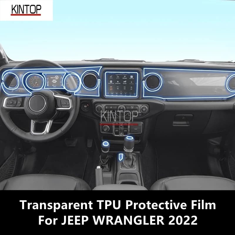 For JEEP WRANGLER 2022 Car Interior Center Console Transparent TPU Protective Film Anti-scratch Repair Film Accessories Refit
