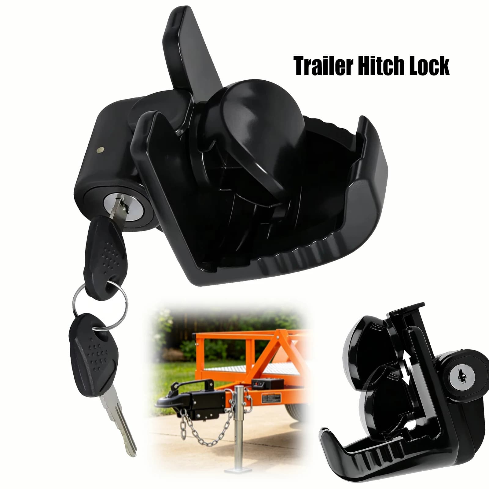 Universal Anti-Theft Trailer Hitch Lock Towing Assembly for Car Yacht Marine Caravan - Durable Security Solution