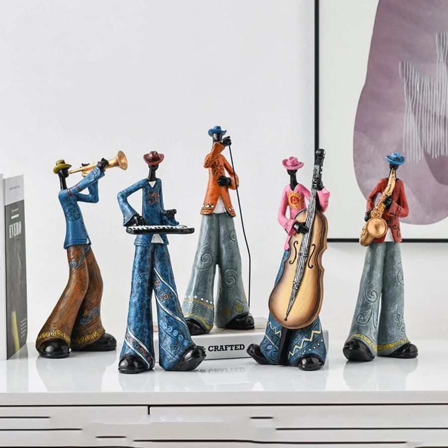 Creative American Band Decoration Musical Instrument Model Living Room Porch Study Nordic Arts and Crafts Statue Sculpture Home