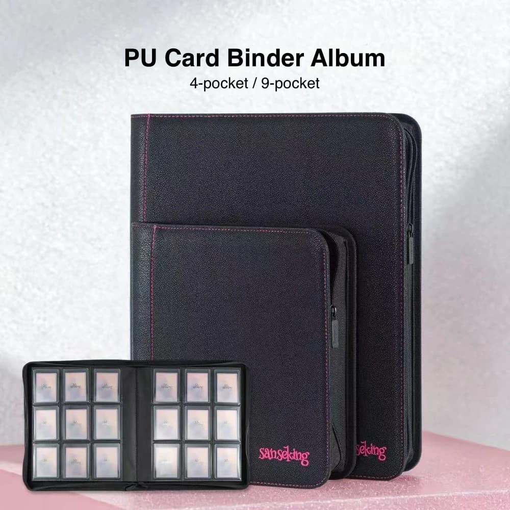 Upgraded Zipper Card Binder 9-Pocket PU Leather Trading Card Album 216 Slots Dustproof Card Collector Book For Pokemon TCG Pan