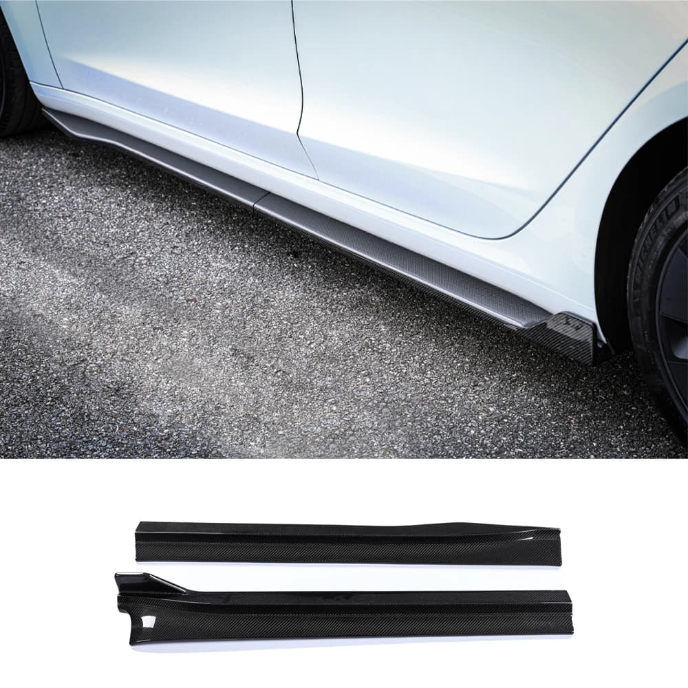 For the New Tesla Model 3 Highland 2024 Real Carbon Fiber Side skirt protective panel without Drilling Installation Body Kit