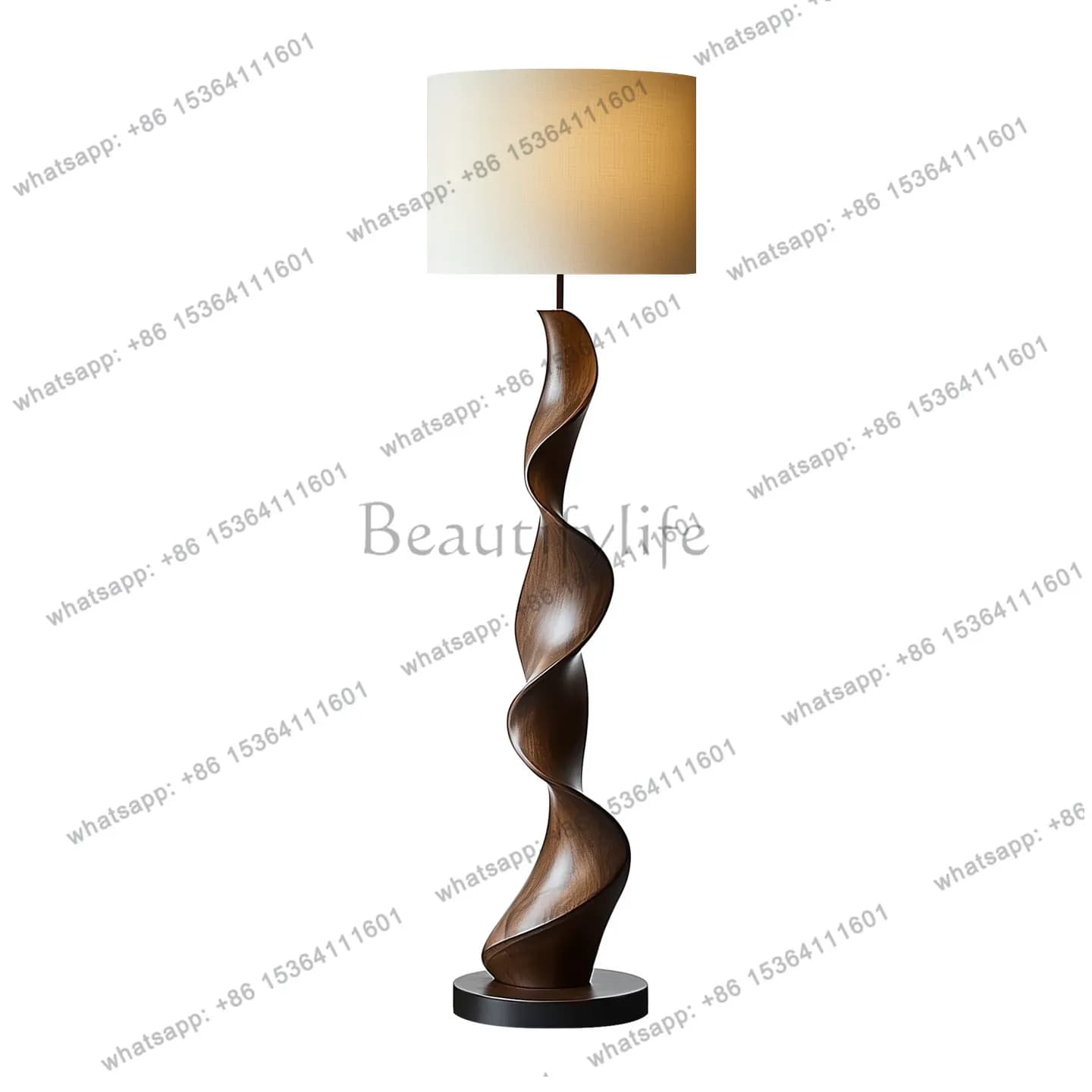Italian designer twisted solid wood living room floor ornament luminous sofa vertical atmosphere decoration