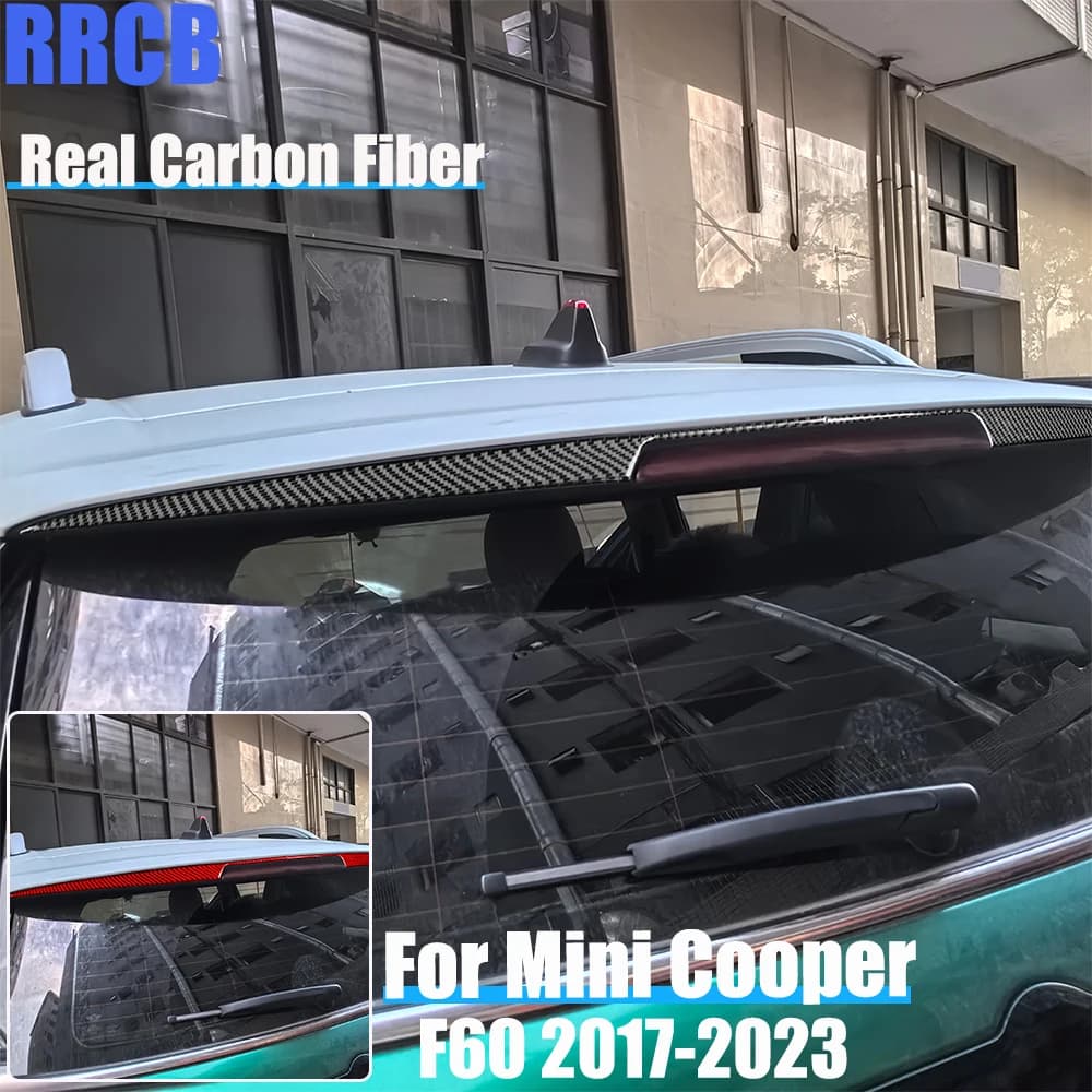 Real Carbon Fiber Car Accessories Rear Brake Light Panel Trim Soft Cover Sticker For MINI F60 Countryman/Cooper 2017-2023