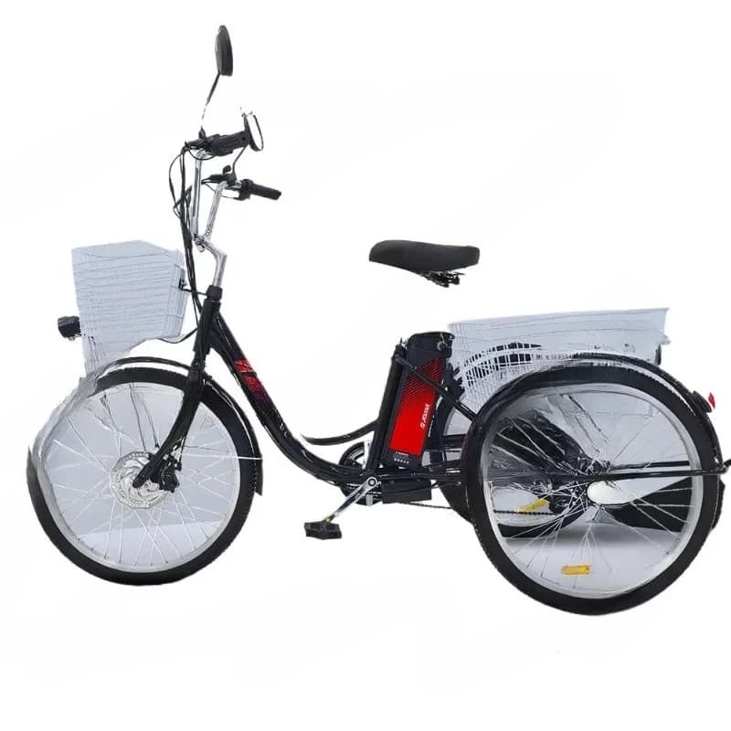 24-Inch electric tricycle, elderly electric power tricycle pedal tricycle
