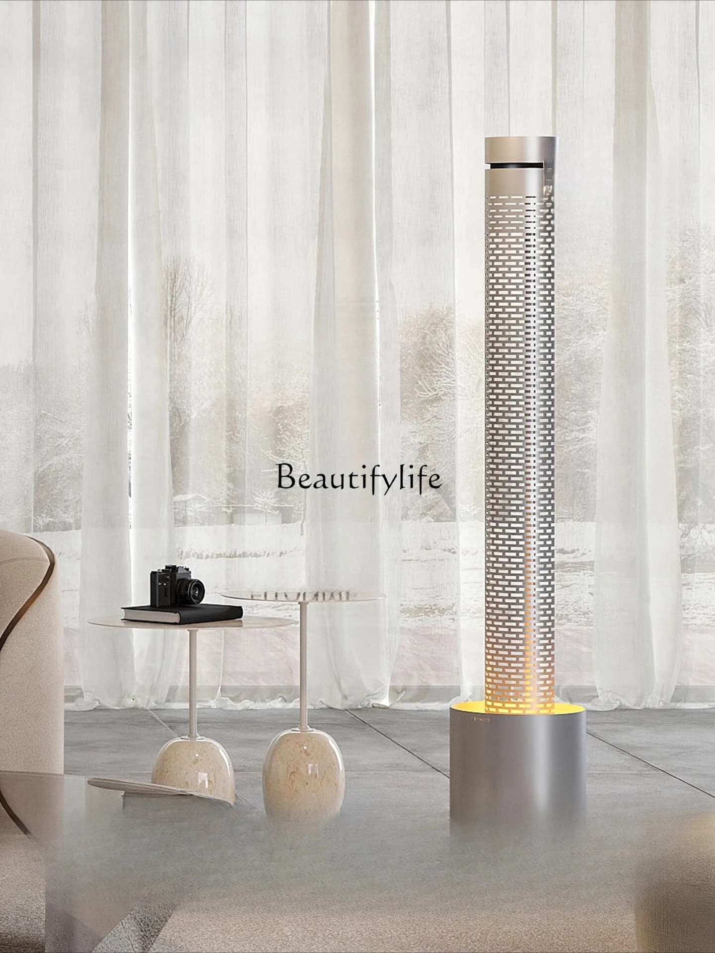 Modern light luxury flowing water ornament, living room entrance floor decoration humidifier, office circulation water feature