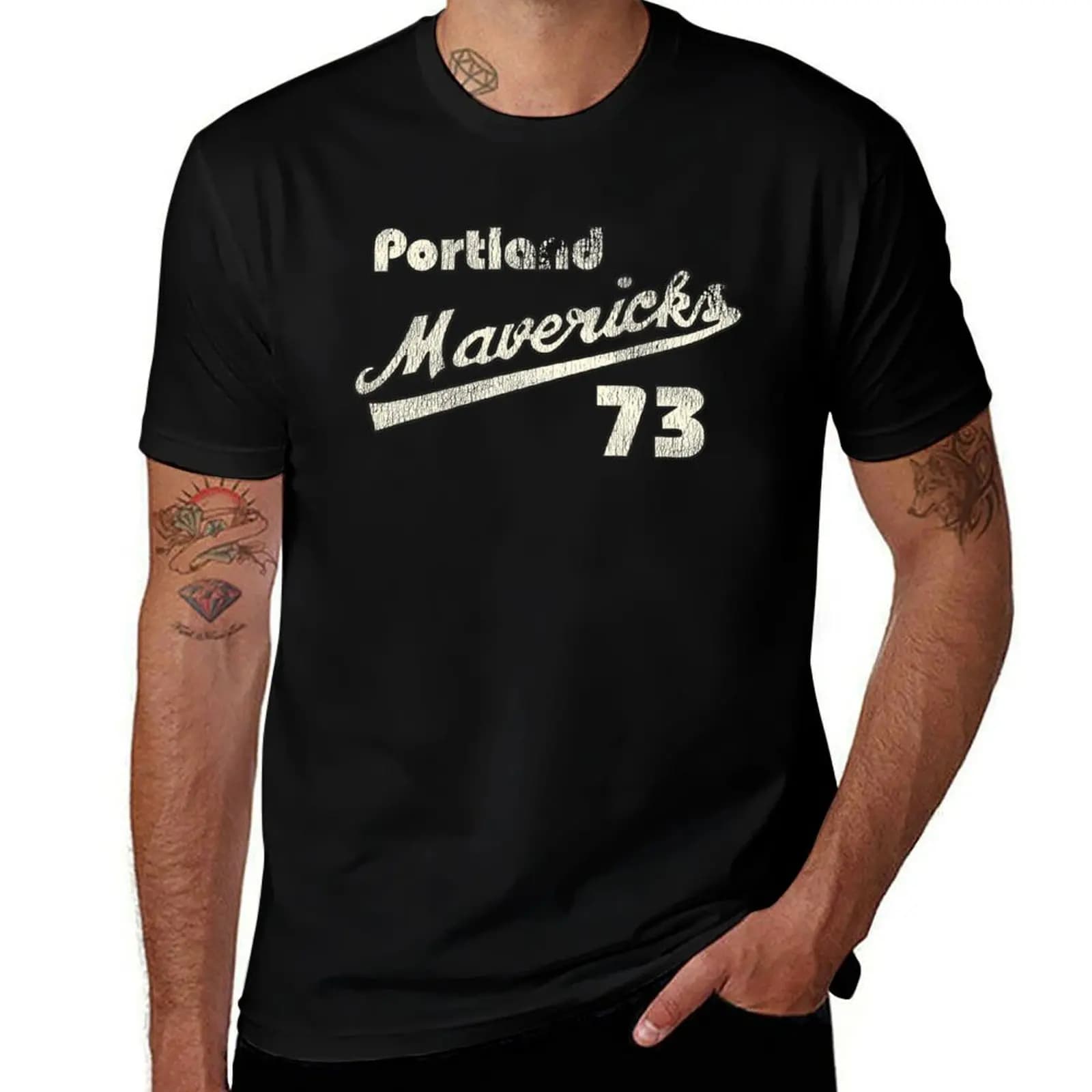 Portland Mavericks Retro Defunct Baseball Jersey T-Shirt Summer Holiday Casual Tee T-Shirt