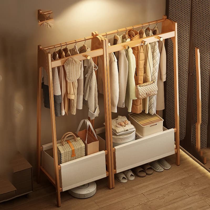Wooden Clothes Coat Racks Organizer Minimalist Living Room Headboards Coat Racks Floor Bag Hanger Perchero Trendy Furniture