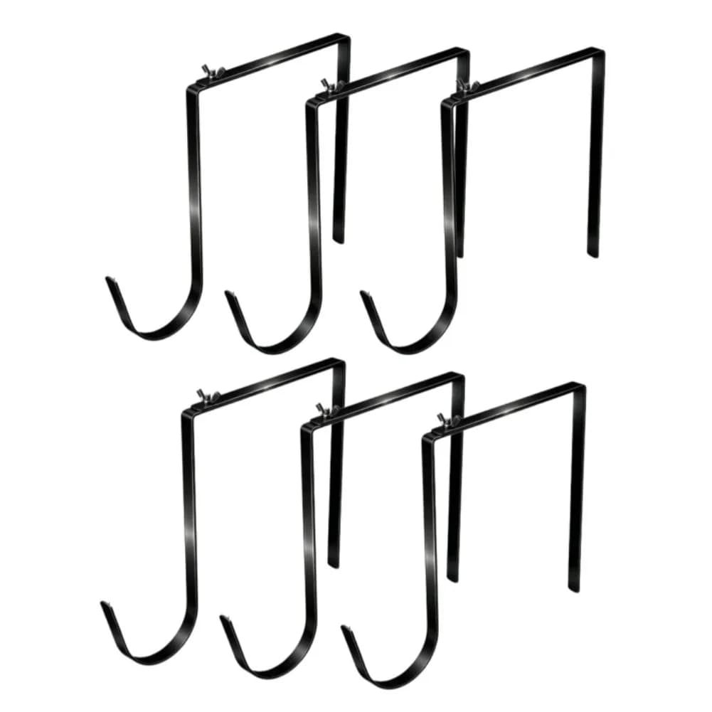 6Pcs Adjustable Metal Hanging Hooks Heavy Wall Mount Bracket Hook For Outdoor String Lights Plant Flower Basket Home Patio Decor