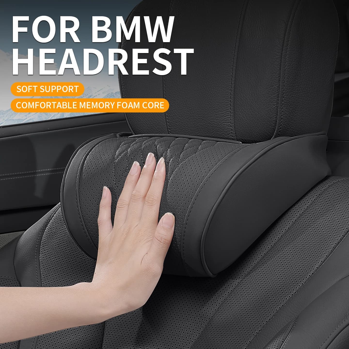 For BMW 3 Series 5 Series X3 X1 X5 X6 X7 i4 iX 7 Series M Series universal memory foam headrest compatible with most car seats