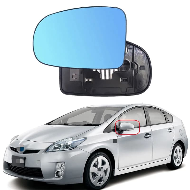 A pair For Toyota Prius 30 Series 2009-2014 Car Rear View Mirror With Turn Signal Heating Anti-Glare Blue Glass