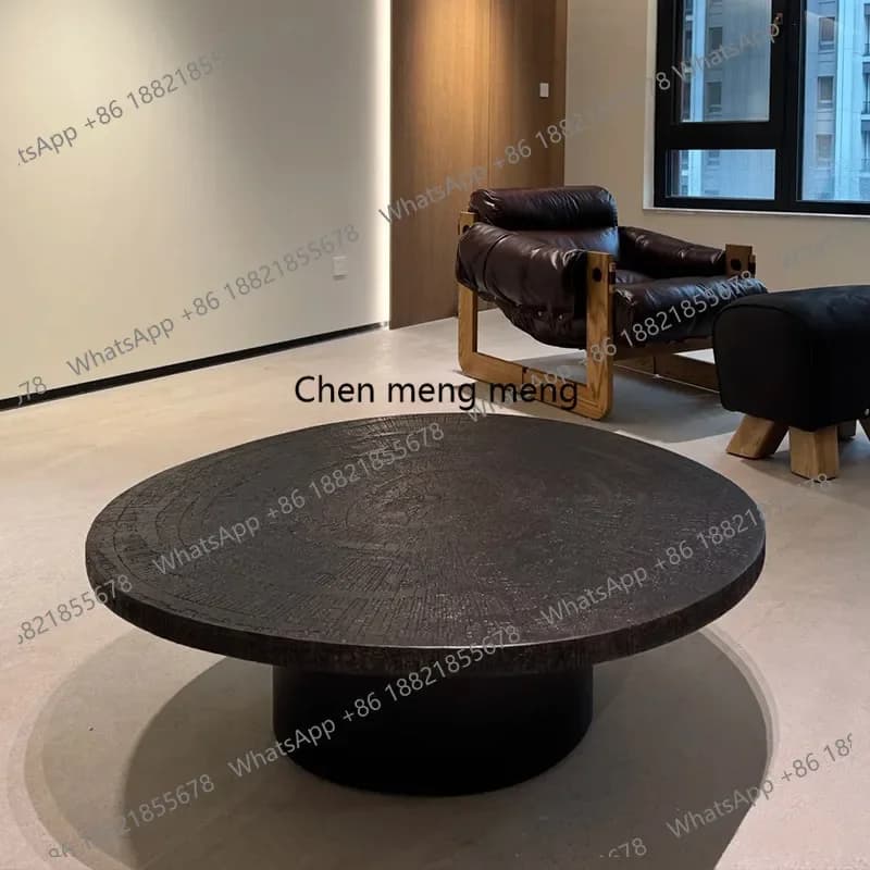 Ice crack face pattern oval coffee table retro wabi sabi wind home irregular edge table E136